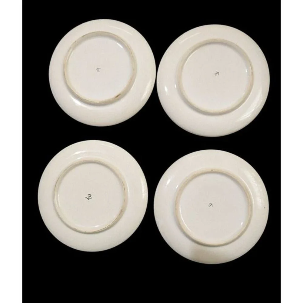 vtg PV Peasant Village Pink Rooster Salad Plates Set of 4 Farmhouse Country  8